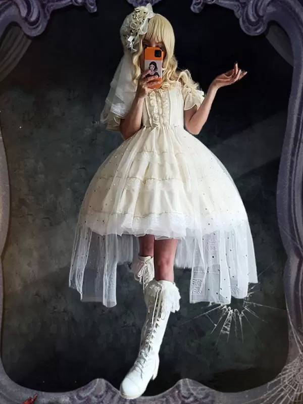 Sweet Lolita Dress Polyester Sleeveless Lolita Wedding Dress - Image 4