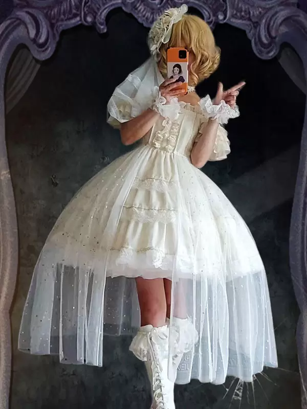 Sweet Lolita Dress Polyester Sleeveless Lolita Wedding Dress - Image 3