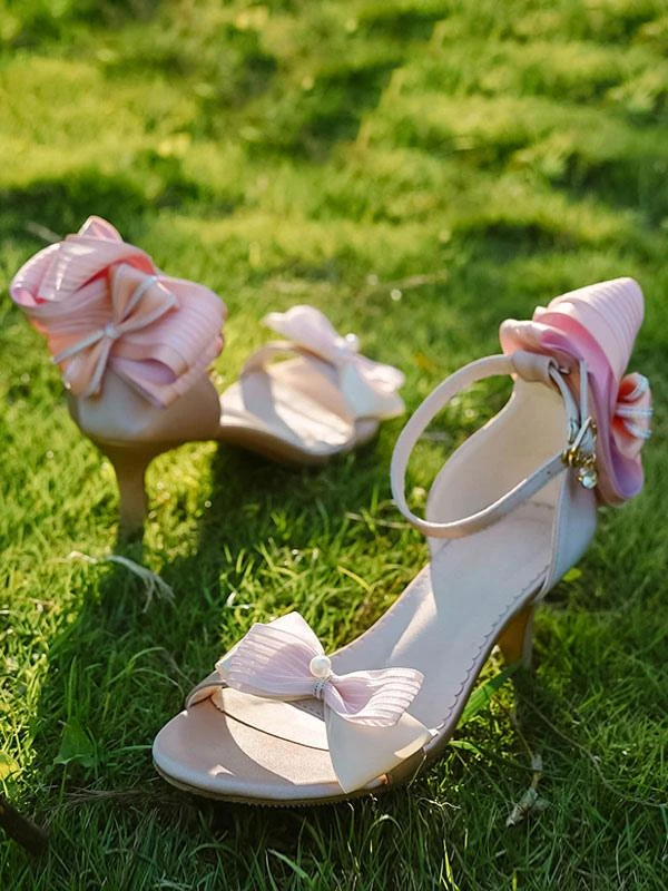 ROCOCO Style Lolita Sandals Green Bows PU Leather Pointed Toe Lolita Summer Shoes - Image 6