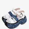 Gothic Lolita Sandals Round Toe Textile White Lolita Summer Shoes