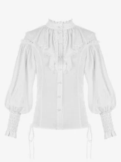 ROCOCO Style Lolita Blouses Ruffles Long Sleeves Blouse Lolita Top White Lolita Shirt