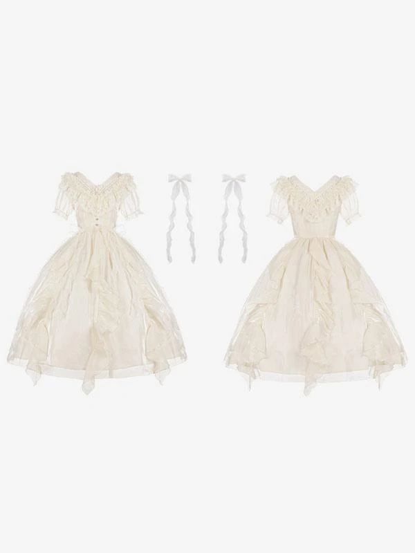 Sweet Lolita Dress Polyester Short Sleeves Ruffles Dress Sweet Lolita Dress - Image 8