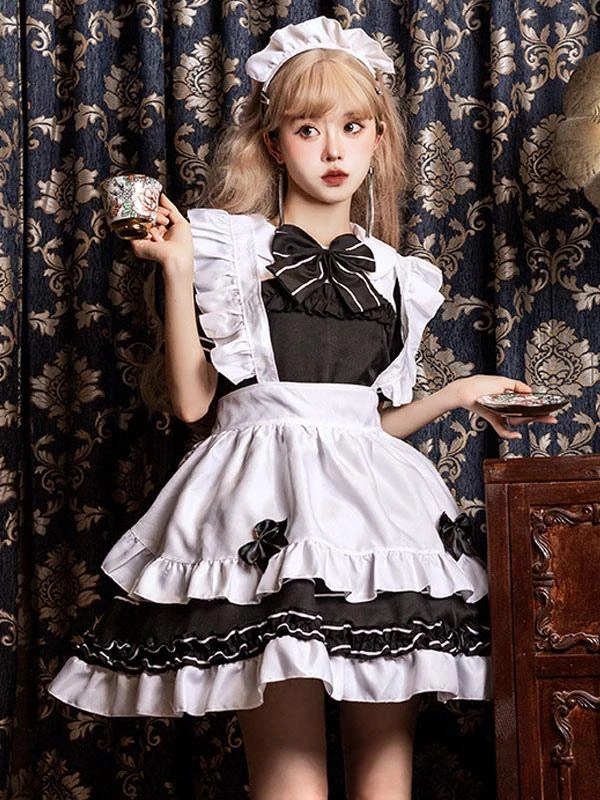 Miad Lolita Dresses Ruffles Bows Short Sleeves Lolita Dress - Image 2
