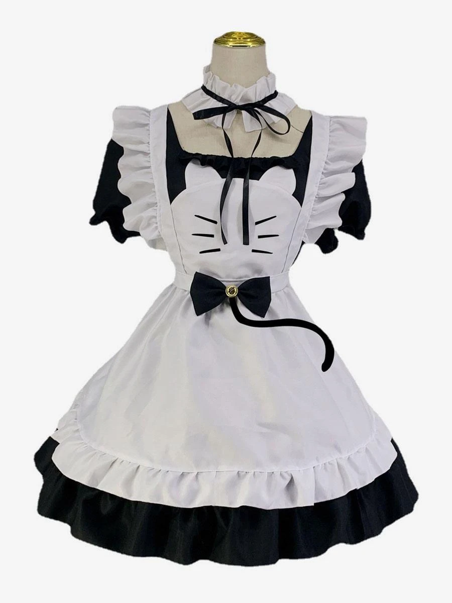 Maid Lolita Dresses Ruffles Lace Bow Short Sleeves Lolita Dress - Image 5