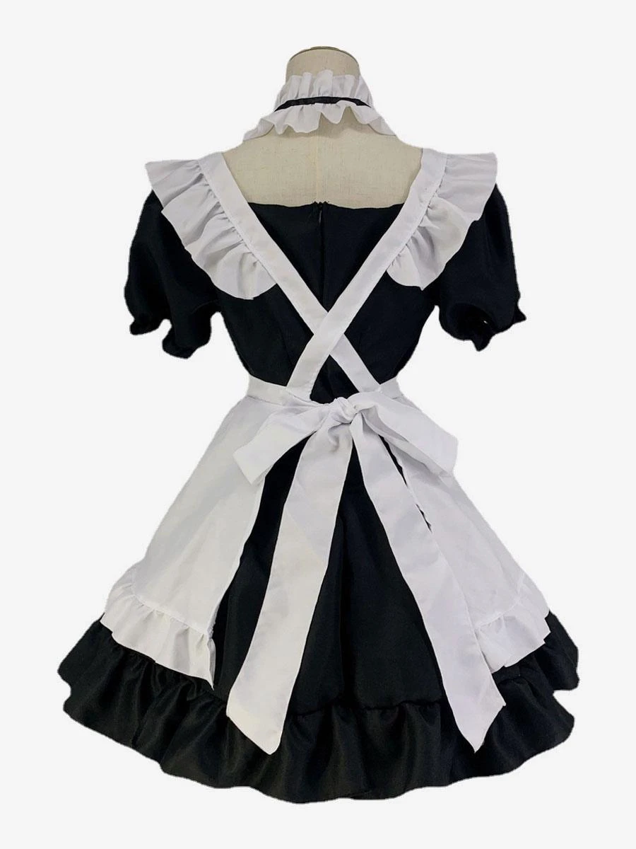 Maid Lolita Dresses Ruffles Lace Bow Short Sleeves Lolita Dress - Image 4
