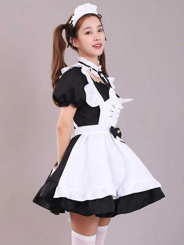 Maid Lolita Dresses Ruffles Lace Bow Short Sleeves Lolita Dress - Image 3