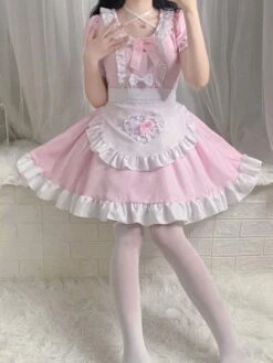Sweet Maid Lolita Dress Polyester Short Sleeves Lolita Dress