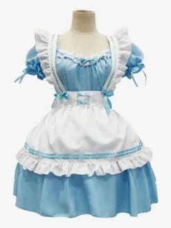 Maid Lolita Dress Polyester Short Sleeves Lolita Dress