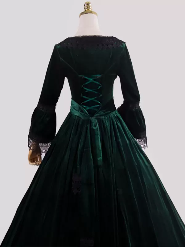 Deep Blue Retro Costumes Lace Polyester Marie Antoinette Costume Dress Women's Retro Tunic Vintage Clothing - Image 9