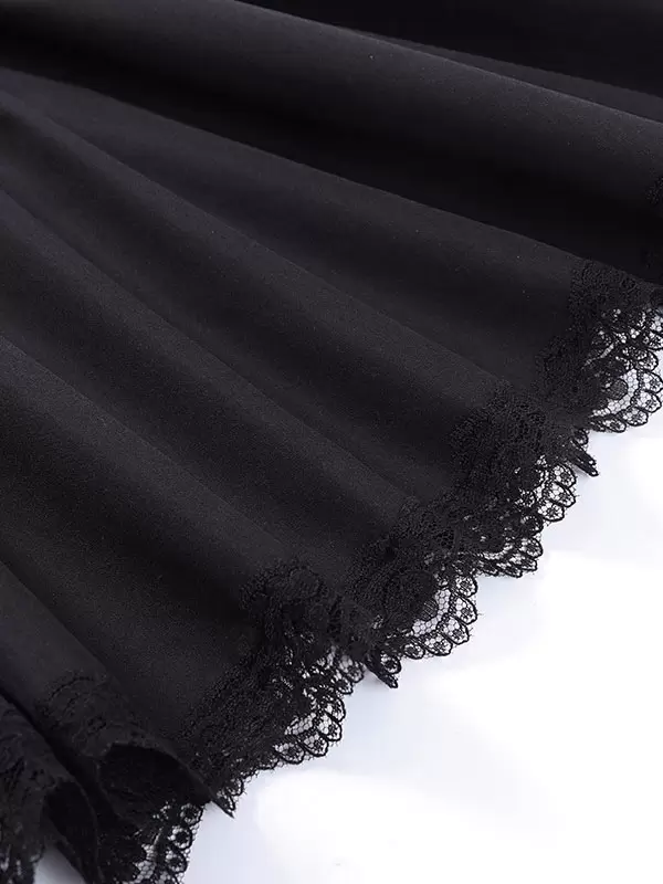 Gothic Dress Off The Shoulder Short Sleeves Lace Trimed Lolita Short Dress - Image 10