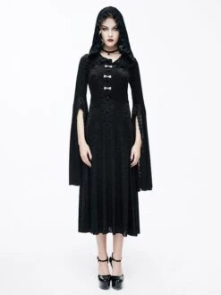 Black Gothic Punk Long Sleeves Back Bandage Lolita Dress