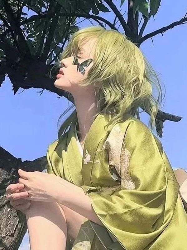 Harajuku Fashion Lolita Wigs Short Heat-resistant Fiber Green Lolita Accessories - Image 3