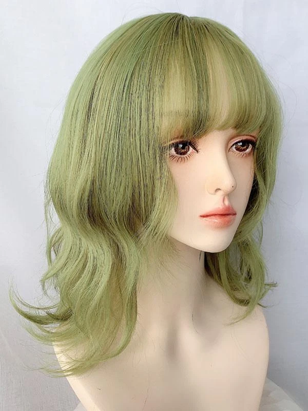 Harajuku Fashion Lolita Wigs Short Heat-resistant Fiber Green Lolita Accessories - Image 6