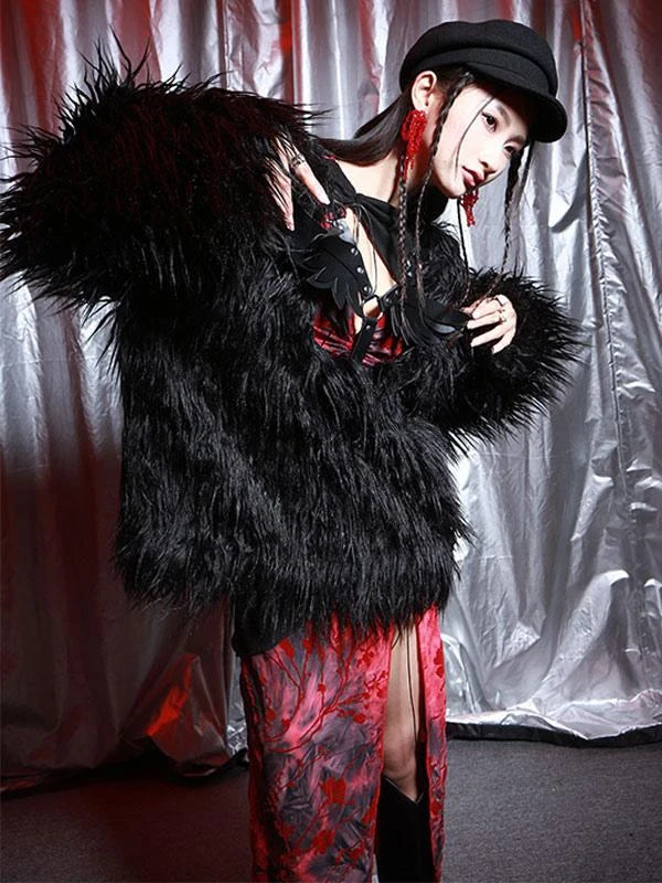 Gothic Lolita Dresses Lace Lace Up Floral Print Red Red - Image 6