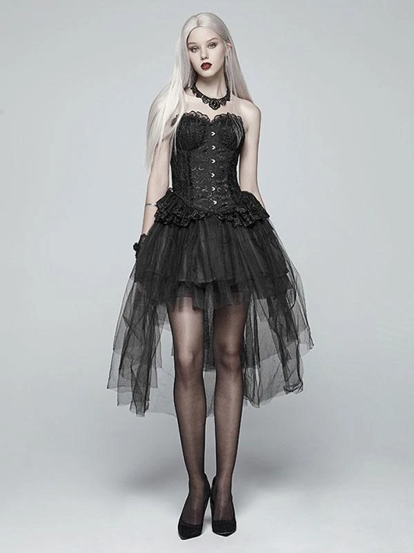 Steampunk Lolita Skirt Tiered Black Lolita Skirts - Image 2