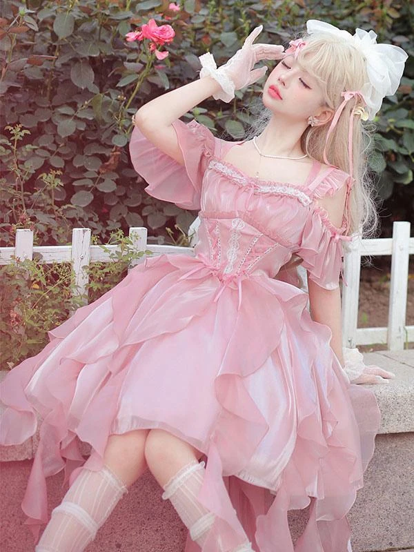Lolita Dress Polyester Short Sleeves Lolita - Image 9