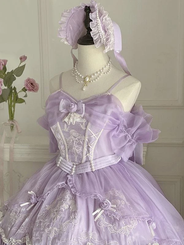 Sweet Lolita JSK Dress Embroidered Fuchsia Pink Lolita Jumper Skirts - Image 6