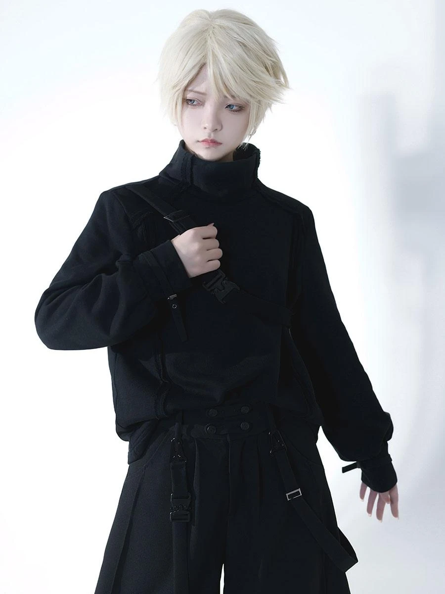 Steampunk Ouji Lolita Coats Black Polyester Top Top Fall Lolita Outwears