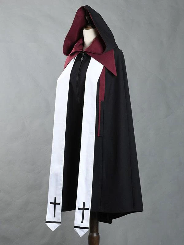 Ouji Steampunk Lolita Poncho Black Polyester Color Block Spring Lolita Outwears - Image 4