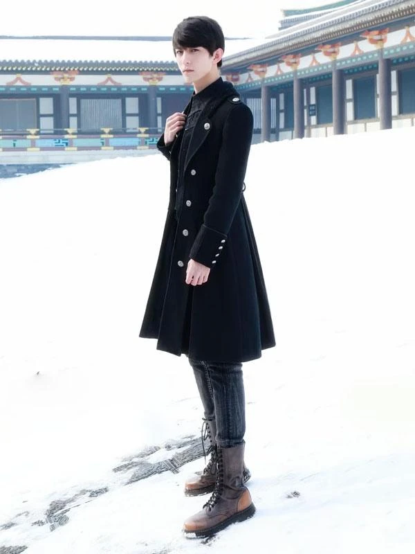 Steampunk Ouji Lolita Coats Black Coat Metal Details Overcoat Polyester Fall Lolita Outwears - Image 3