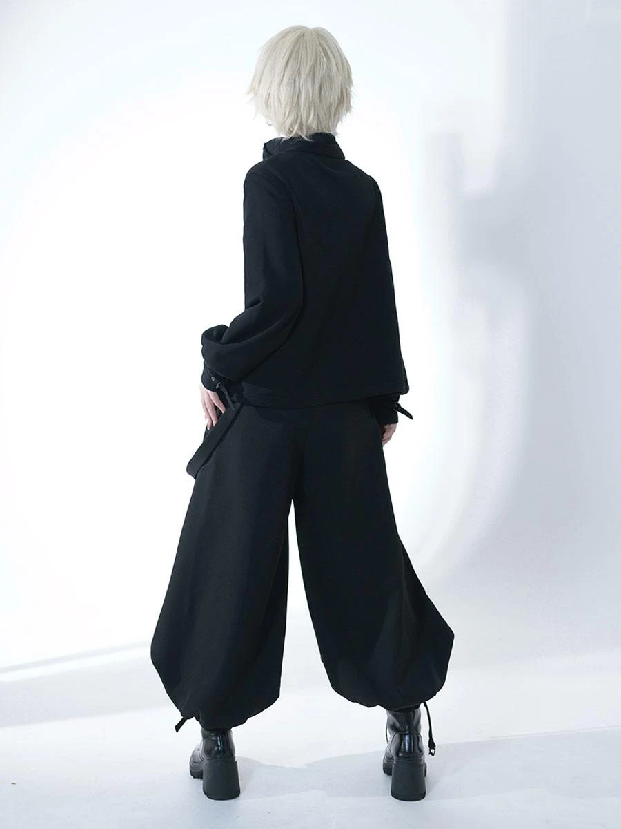 Steampunk Ouji Lolita Pant Black Harem Lolita Trousers - Image 5
