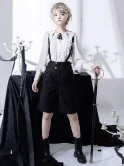 Steampunk Ouji Lolita Bloomers Black Straight Lolita Shorts