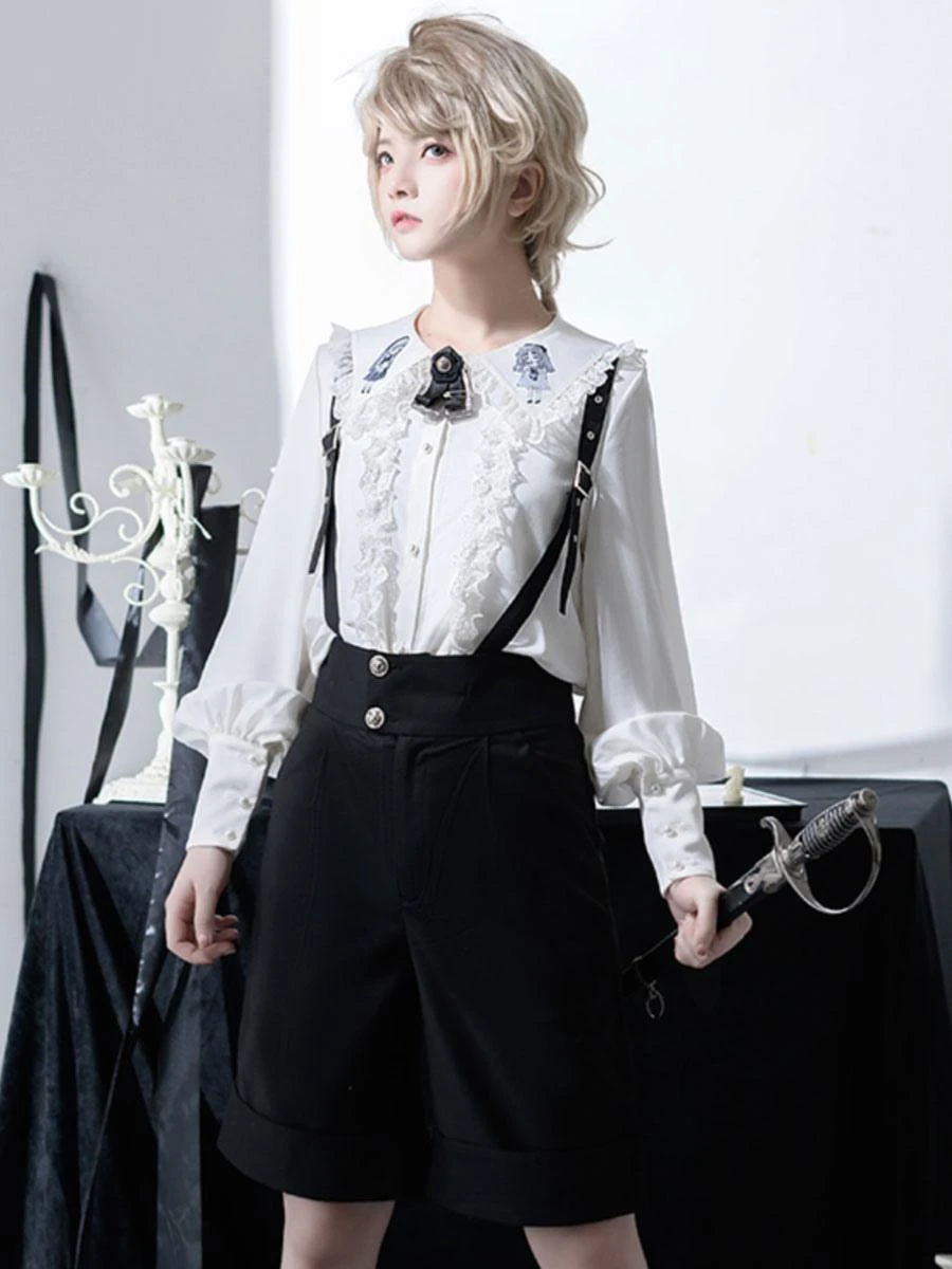 Steampunk Ouji Lolita Bloomers Black Straight Lolita Shorts - Image 2