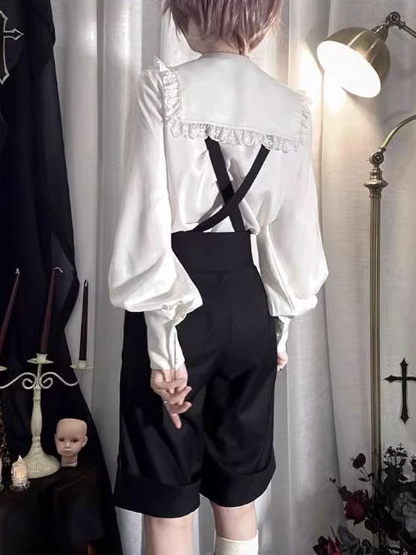 Steampunk Ouji Lolita Bloomers Black Straight Lolita Shorts - Image 4