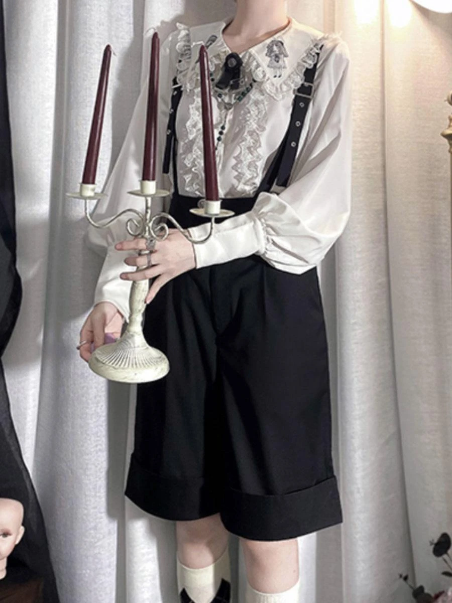 Steampunk Ouji Lolita Bloomers Black Straight Lolita Shorts - Image 6