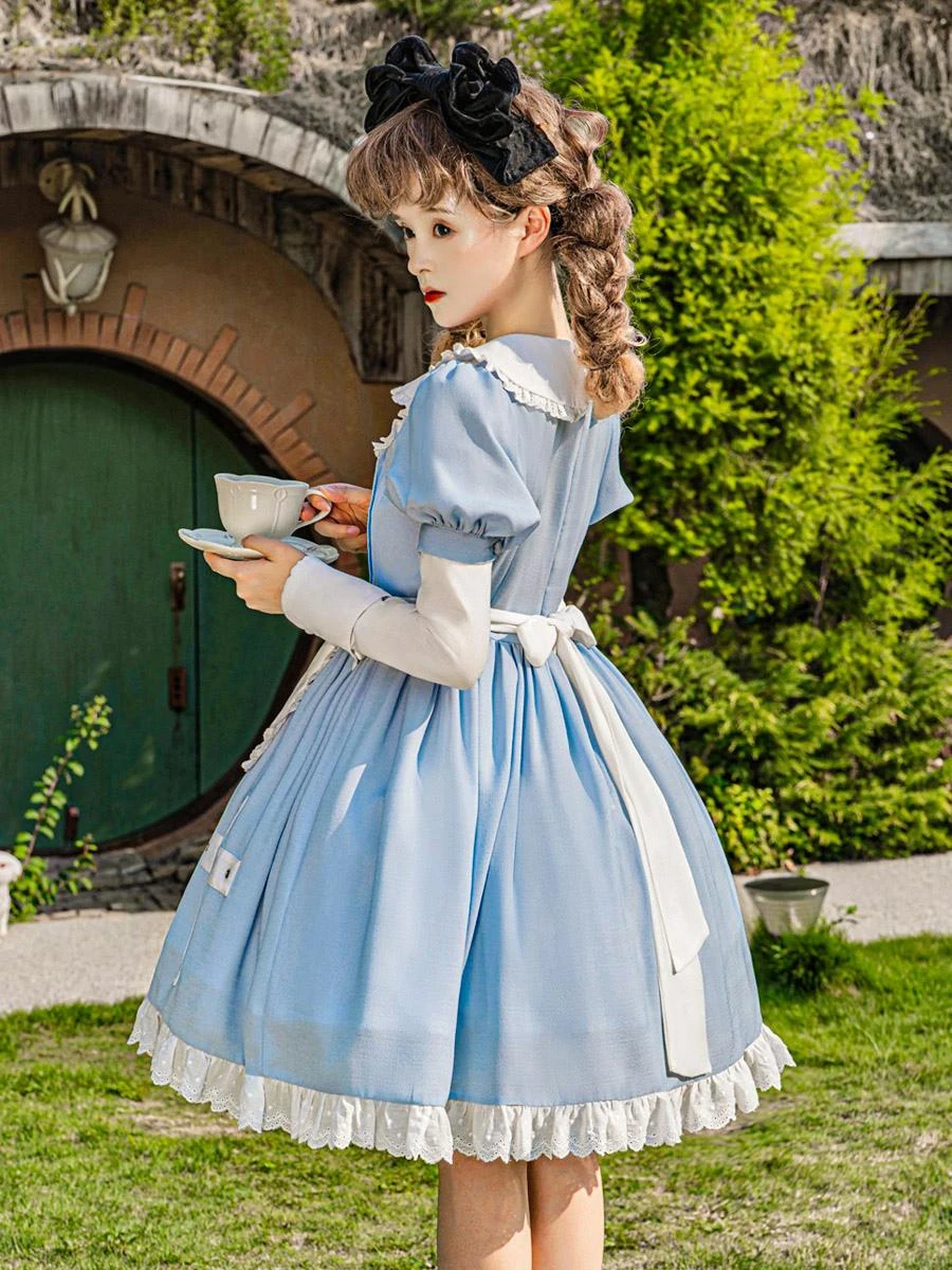 Sweet Lolita Dress Polyester Short Sleeves Sweet Lolita Dress - Image 6