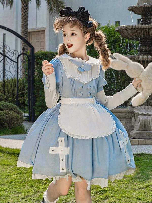 Sweet Lolita Dress Polyester Short Sleeves Sweet Lolita Dress - Image 5