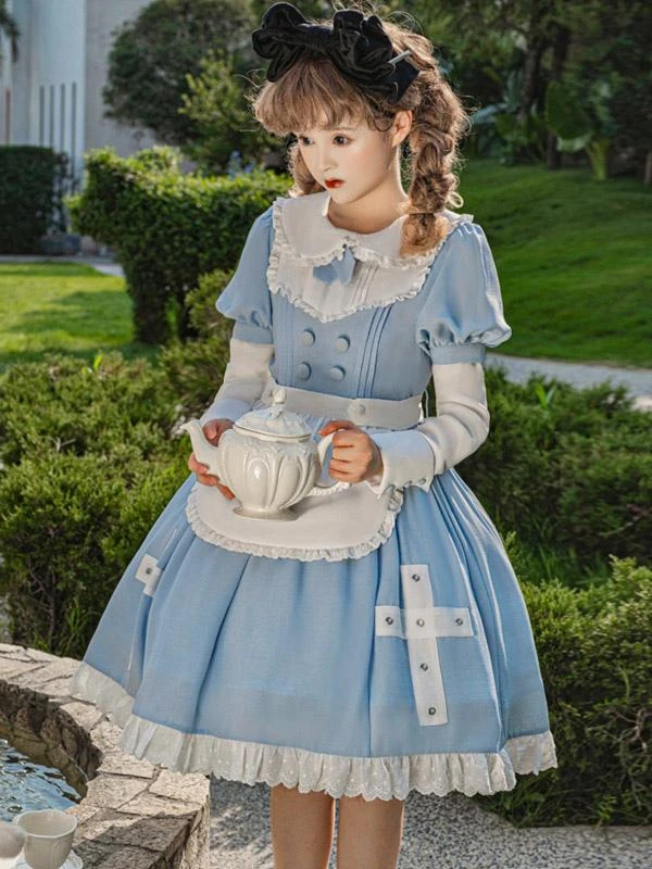 Sweet Lolita Dress Polyester Short Sleeves Sweet Lolita Dress - Image 4