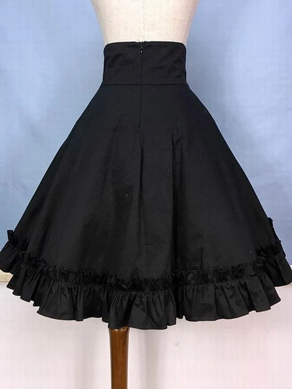 Gothic Lolita Skirt Burgundy Ruffles Lolita Skirts - Image 3