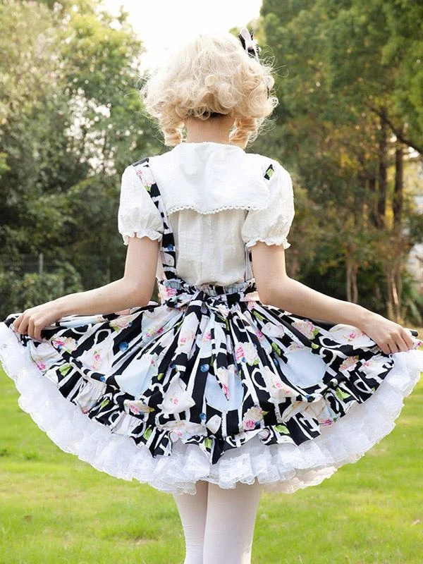 Idol clothes Lolita Skirt Cardcaptor Sakura Ruffles As Image Floral Print Lolita Skirts - Image 3