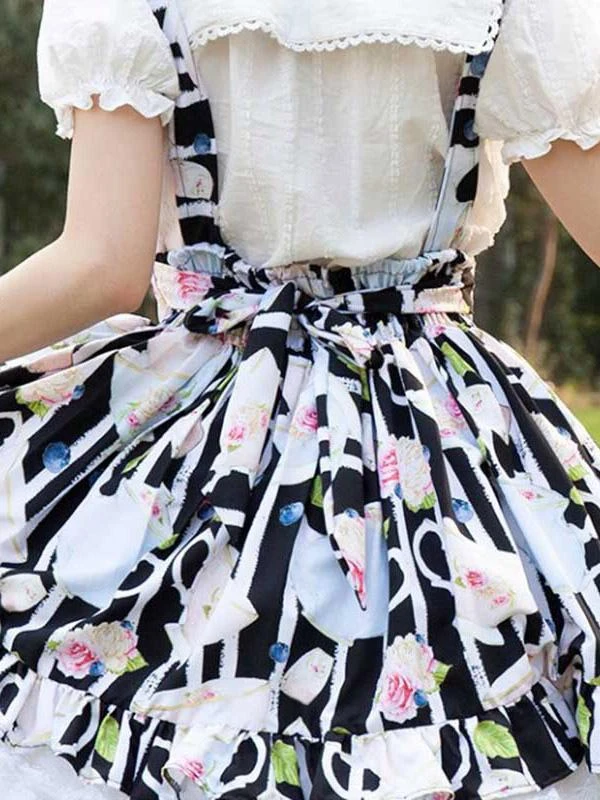 Idol clothes Lolita Skirt Cardcaptor Sakura Ruffles As Image Floral Print Lolita Skirts - Image 8