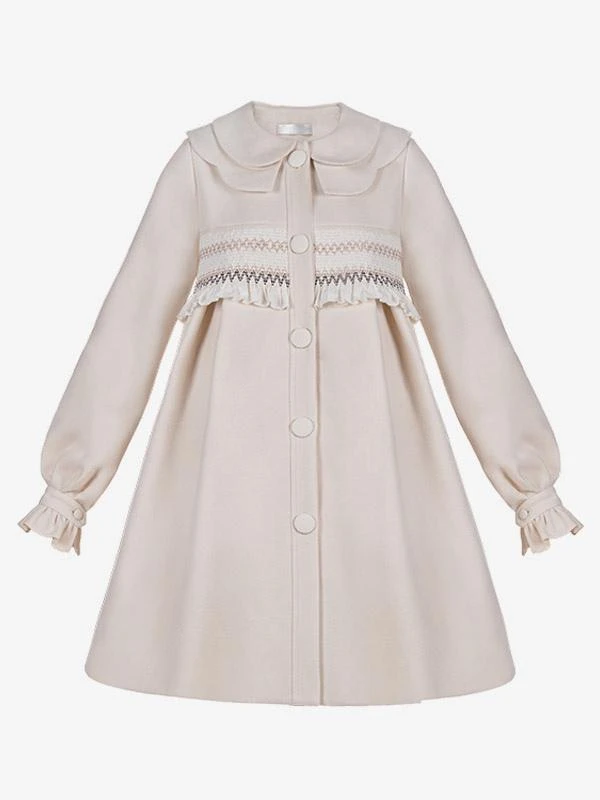 Sweet Lolita Coats Ecru White Coat Ruffles Overcoat Polyester Fall Lolita Outwears - Image 8