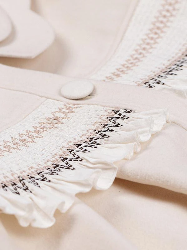 Sweet Lolita Coats Ecru White Coat Ruffles Overcoat Polyester Fall Lolita Outwears - Image 10