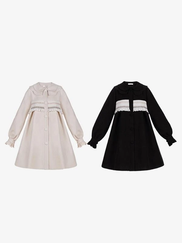 Sweet Lolita Coats Ecru White Coat Ruffles Overcoat Polyester Fall Lolita Outwears - Image 9