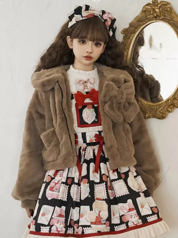 Sweet Lolita Coats Coffee Brown Polyester Overcoat Coat Spring Lolita Outwears - Image 3