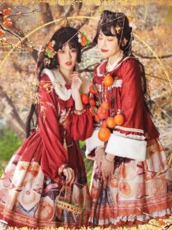 Chinese Style Lolita Dress Bows Long Sleeves Chiffon Chinese Style Floral Print Purple Chinese Style Lolita