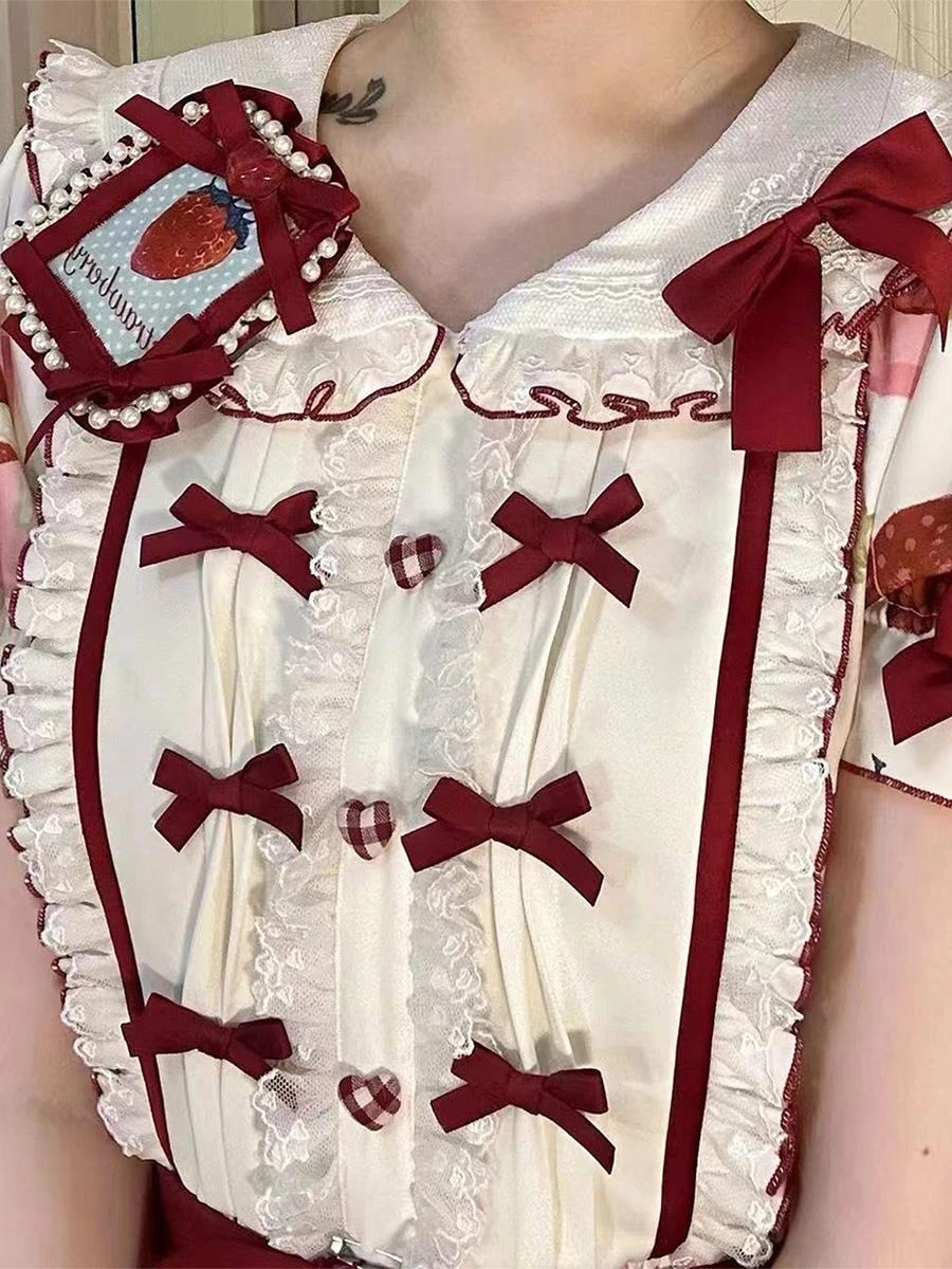 Sweet Lolita Dress Polyester Short Sleeves Dress ROCOCO Style Lolita Dress - Image 8