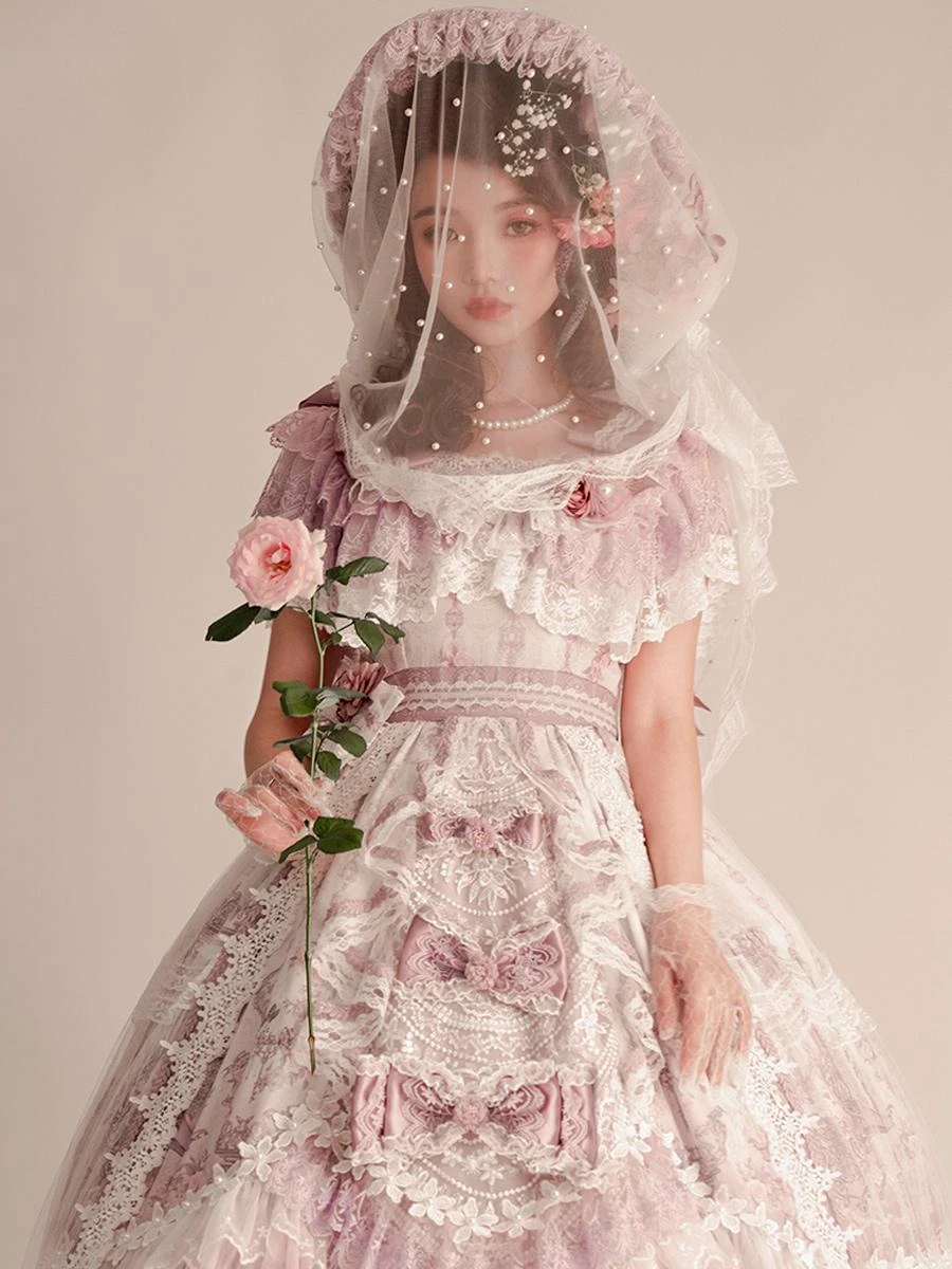 Sweet Lolita Wedding Dress Polyester Short Sleeves Lolita Wedding Dress Bride Lolita Dress - Image 6