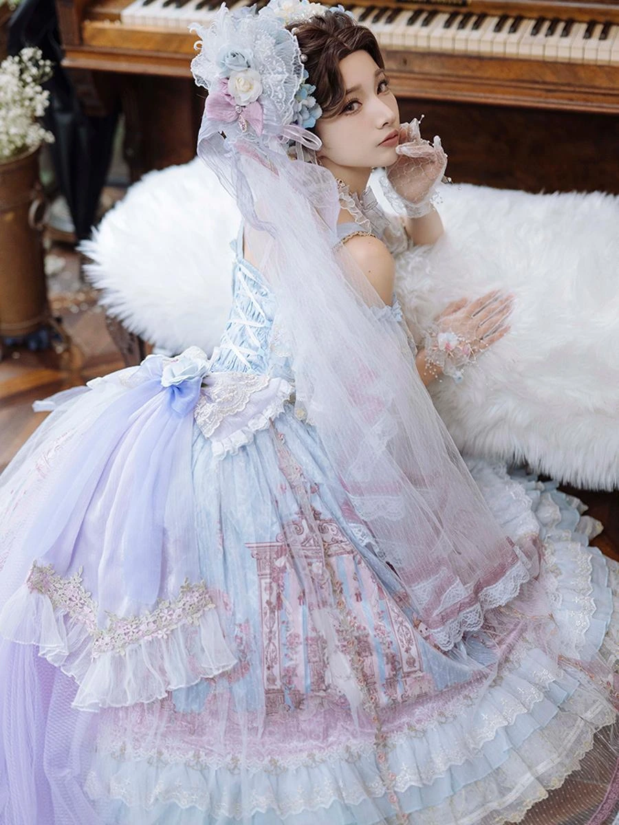 Sweet Lolita Dress Polyester Sleeveless Lolita Wedding Dress Bride Hime Lolita Dress - Image 10