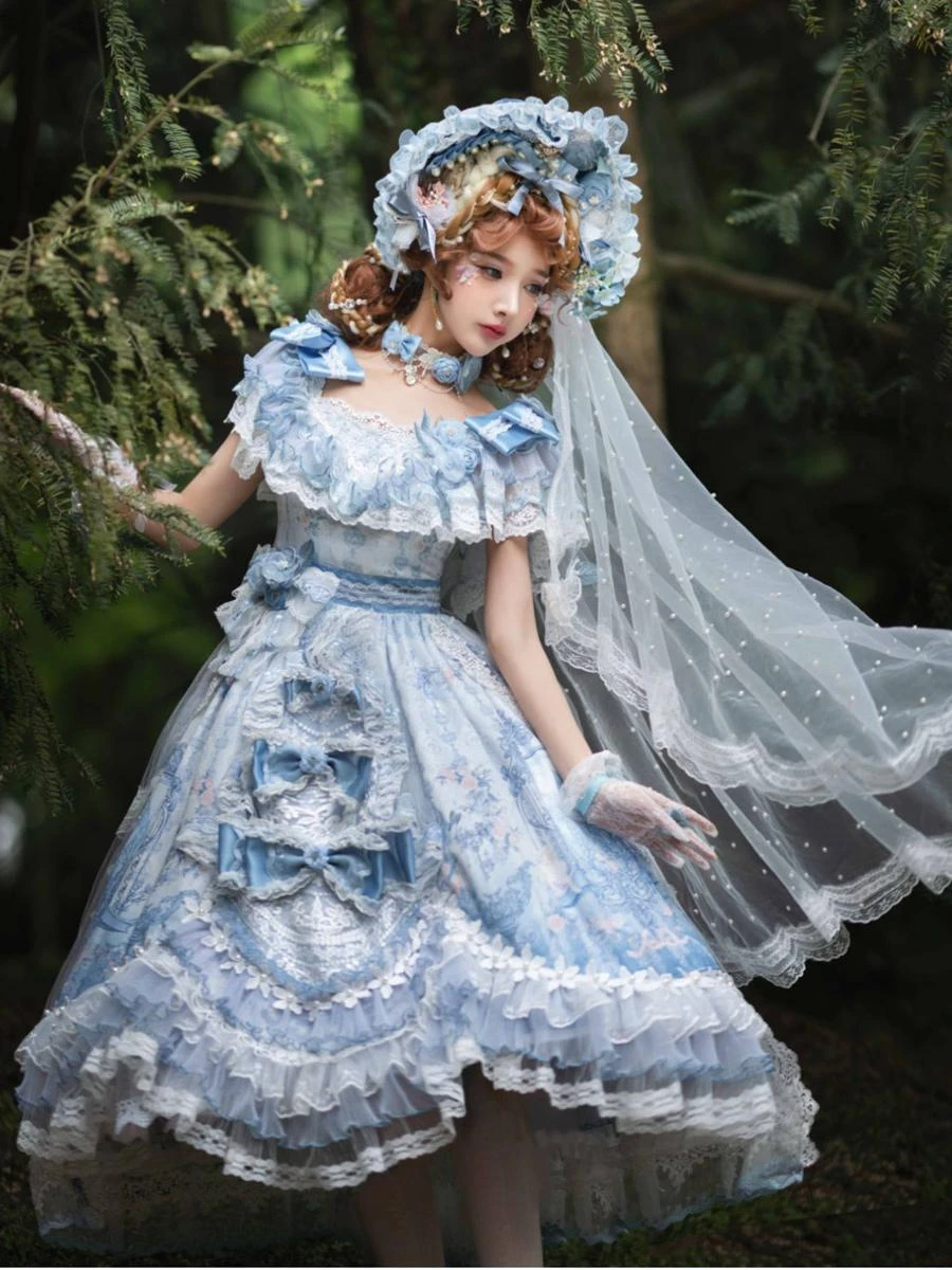 Sweet Lolita Wedding Dress Polyester Short Sleeves Lolita Wedding Dress Bride Lolita Dress - Image 2