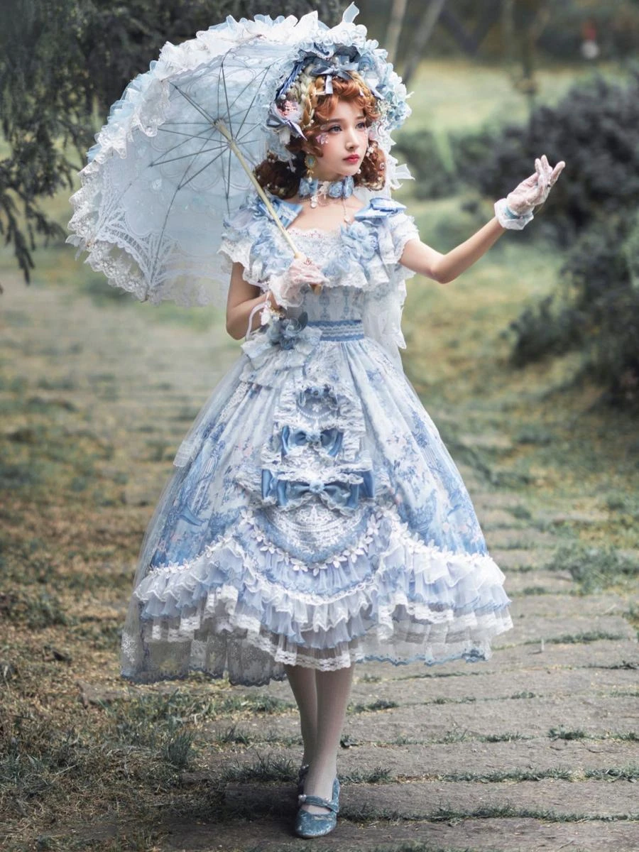 Sweet Lolita Wedding Dress Polyester Short Sleeves Lolita Wedding Dress Bride Lolita Dress - Image 3