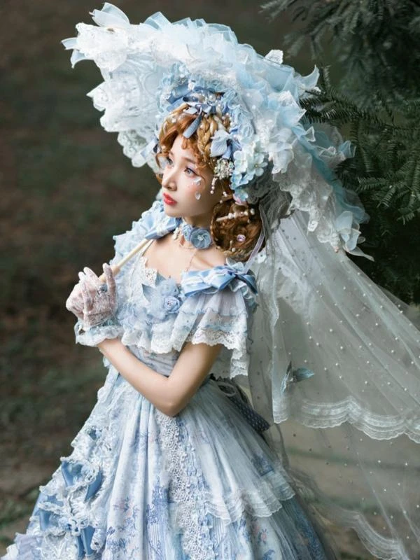 Sweet Lolita Wedding Dress Polyester Short Sleeves Lolita Wedding Dress Bride Lolita Dress - Image 4