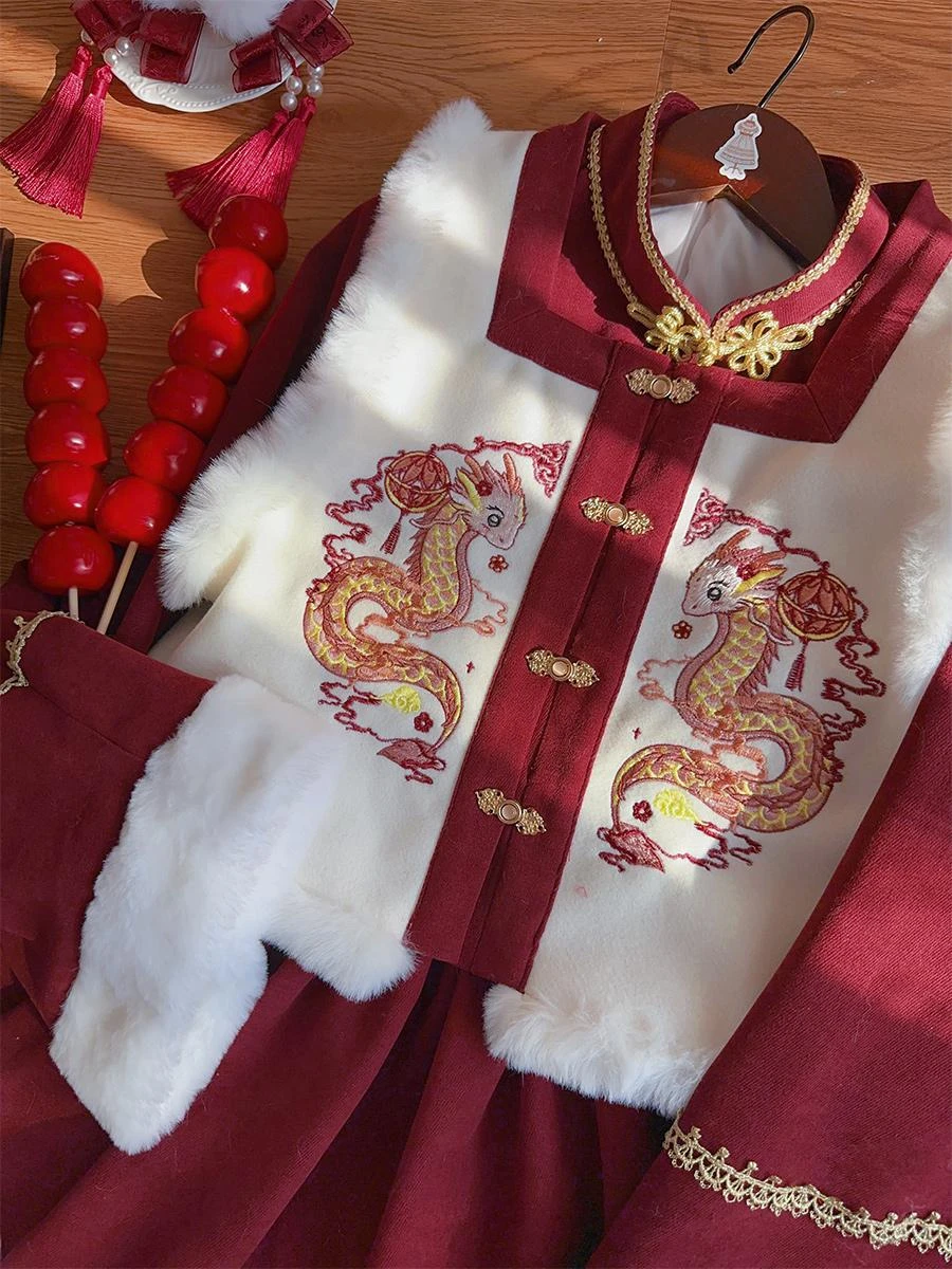 Chinese Style Lolita Dress Ruffles Long Sleeves Polyester Chinese Style Red Chinese Style Lolita - Image 7