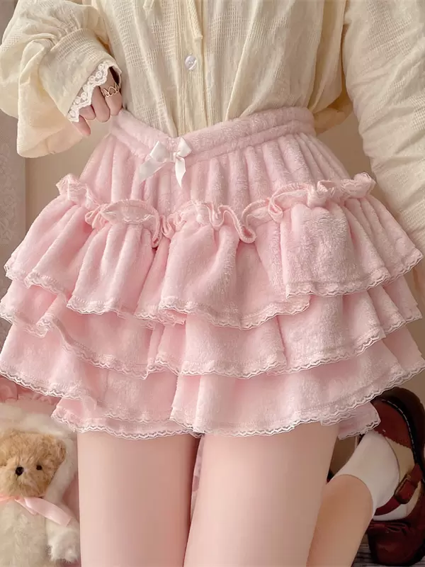 Sweet Lolita Bloomers Ruffles Lace Pink Lolita Shorts - Image 2