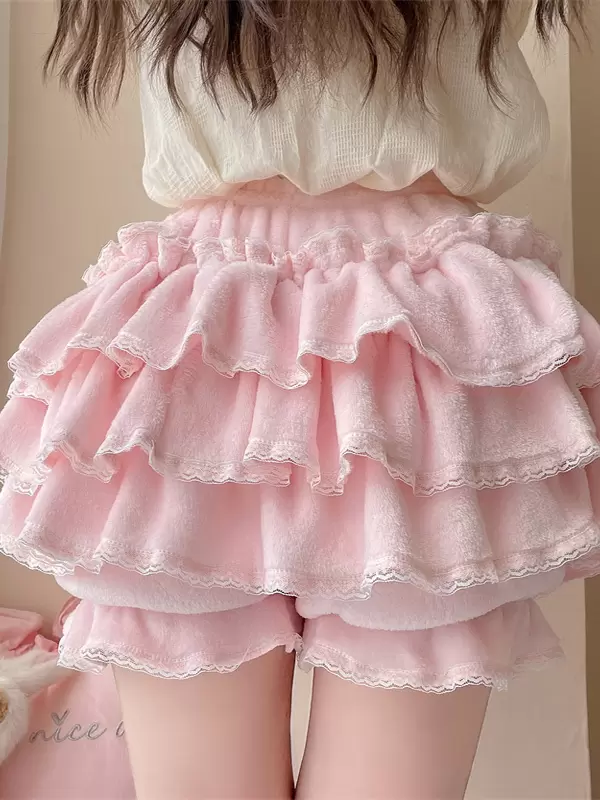 Sweet Lolita Bloomers Ruffles Lace Pink Lolita Shorts - Image 4