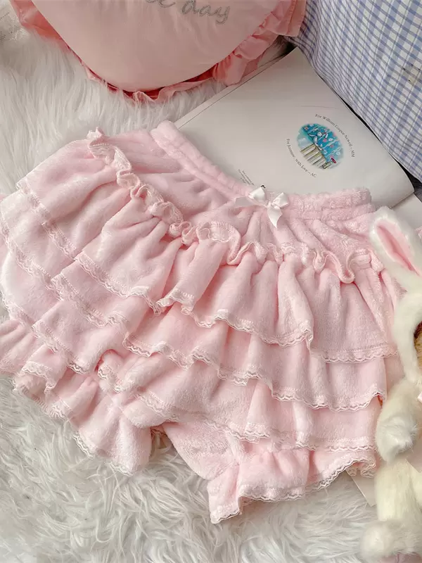 Sweet Lolita Bloomers Ruffles Lace Pink Lolita Shorts - Image 5